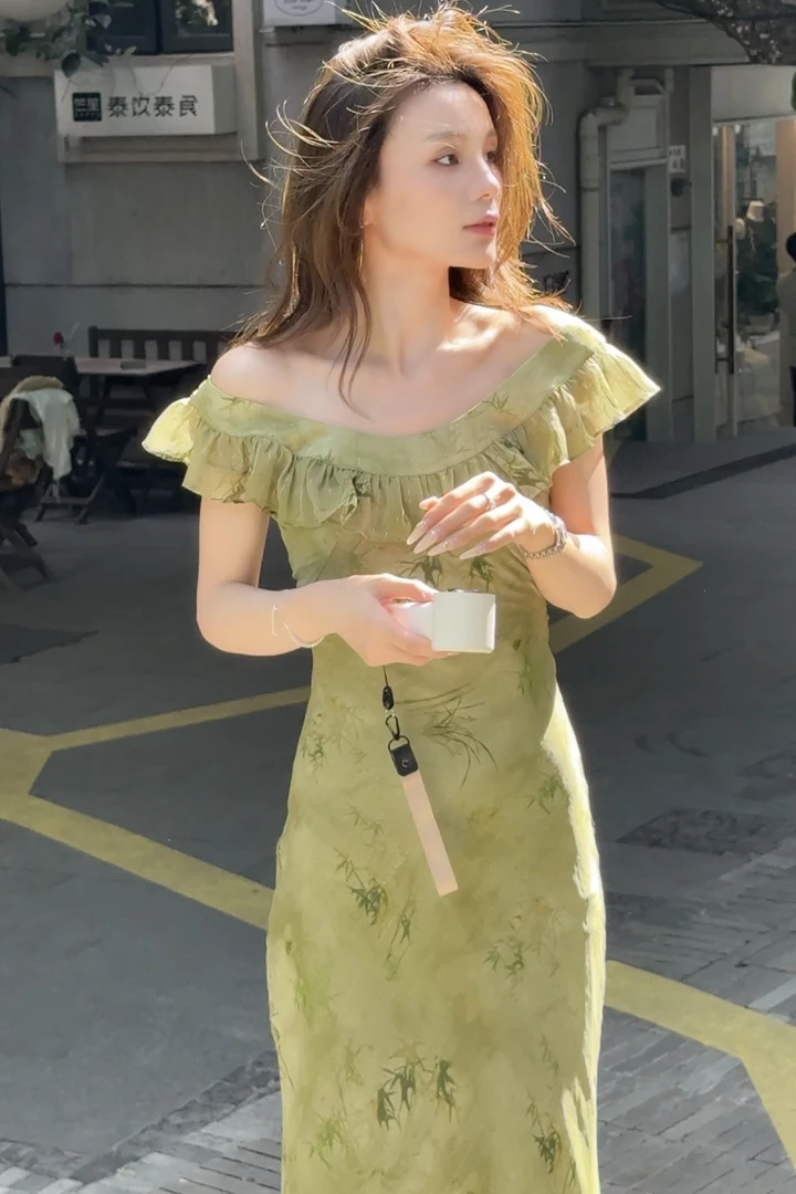 【刘真真锦瑟年华】B1092设计感渐变晕染无袖连衣裙