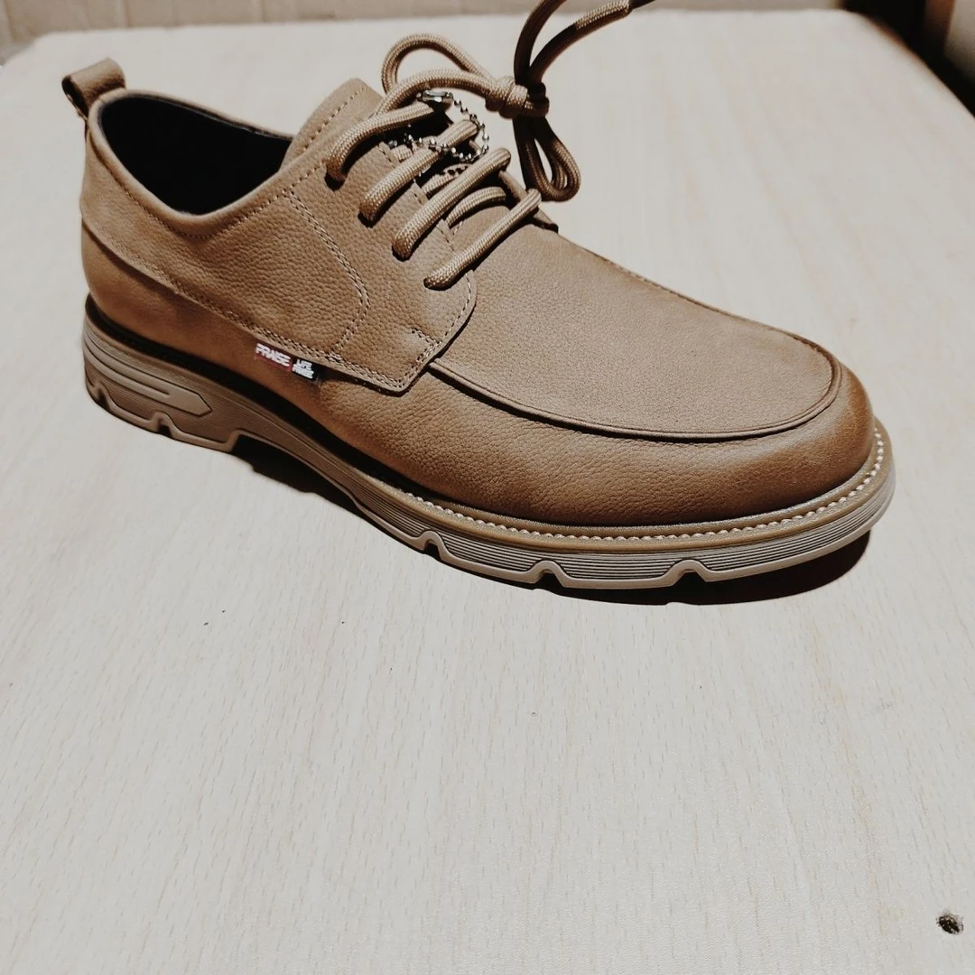 海剪标男士真皮软底皮鞋潮流男鞋新款系带休闲百搭透气爆款090