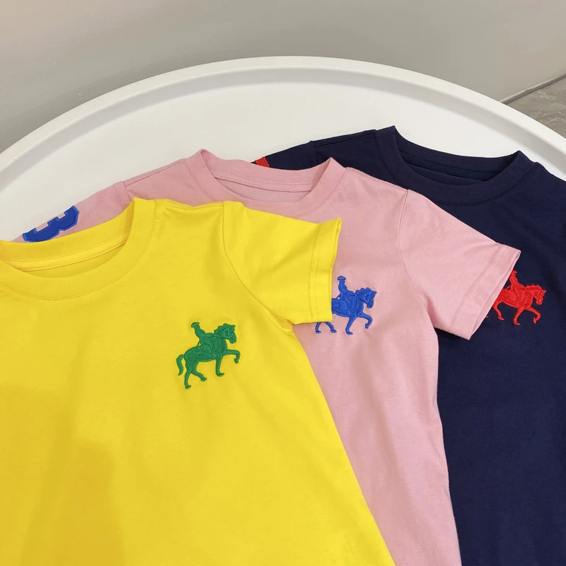 【马卡龙】 夏季宝宝圆领短袖T恤衫儿童中大童棉质短衫短衫上衣