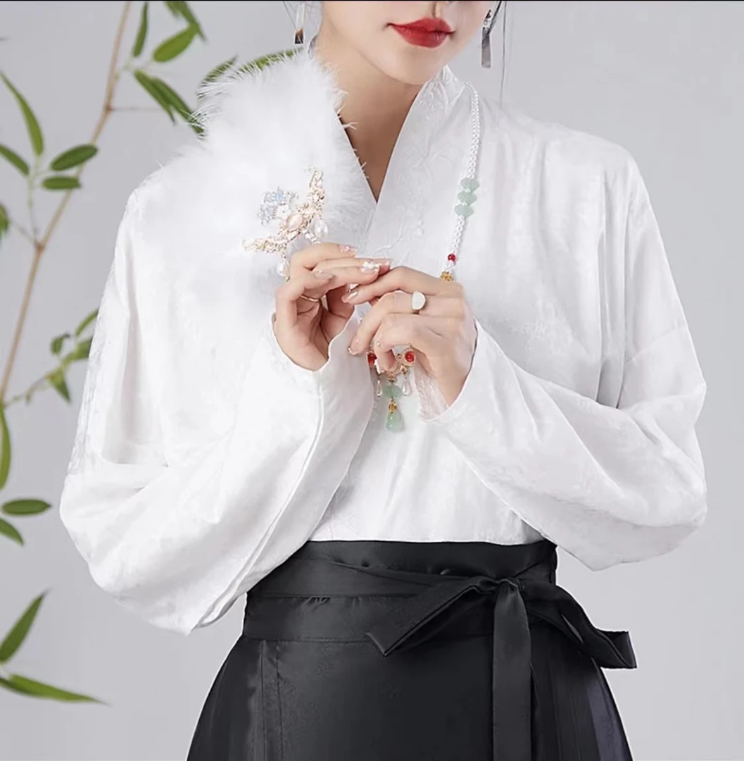 【白月光】原创夏季重工刺绣对襟百褶衬衫明制改良新中式