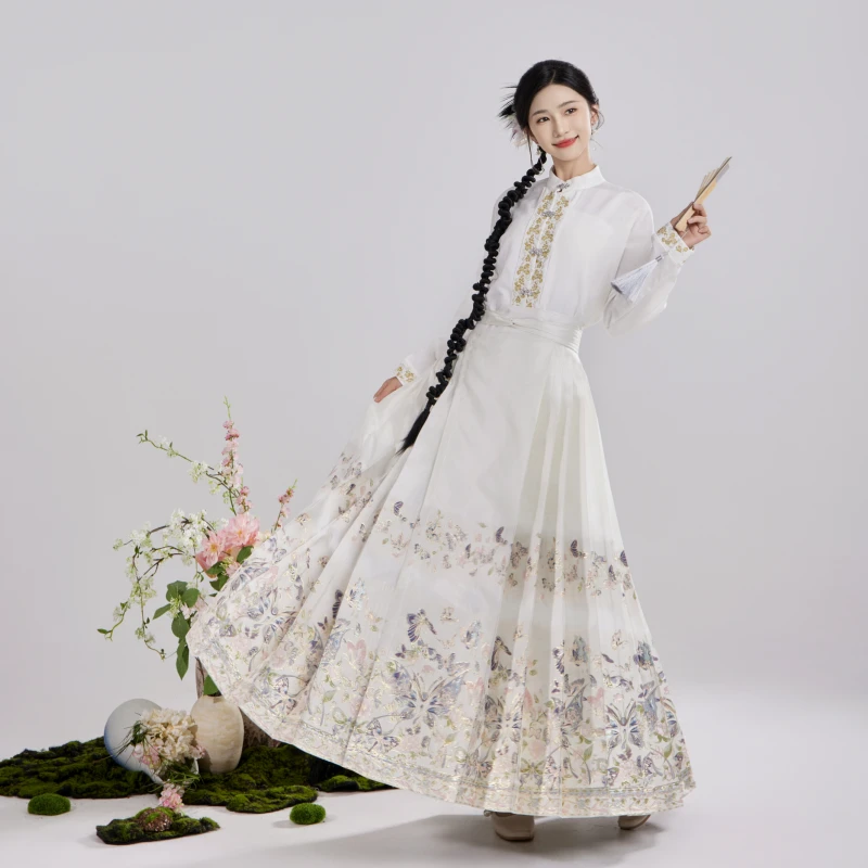 【百碟图】单裙原创重工织金仿妆花明制一片式马面裙中国风