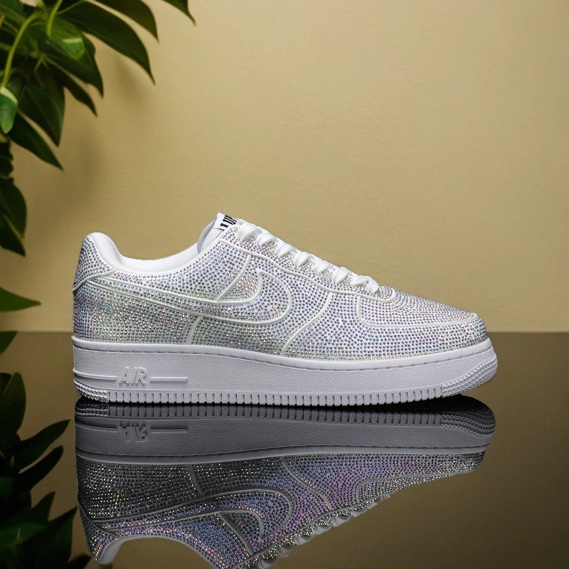 NIKE/耐克空军银彩镶钻满天星情侣高端私人【定制球鞋】