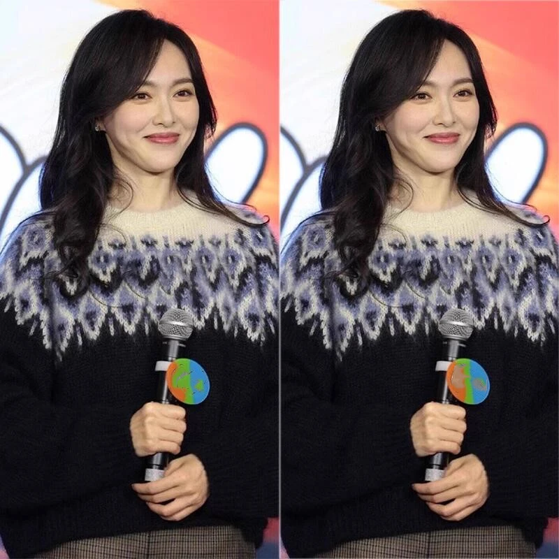 【菲姐专属】胡连馨唐嫣明星同款费尔岛圆领套头毛衣女提花针织衫