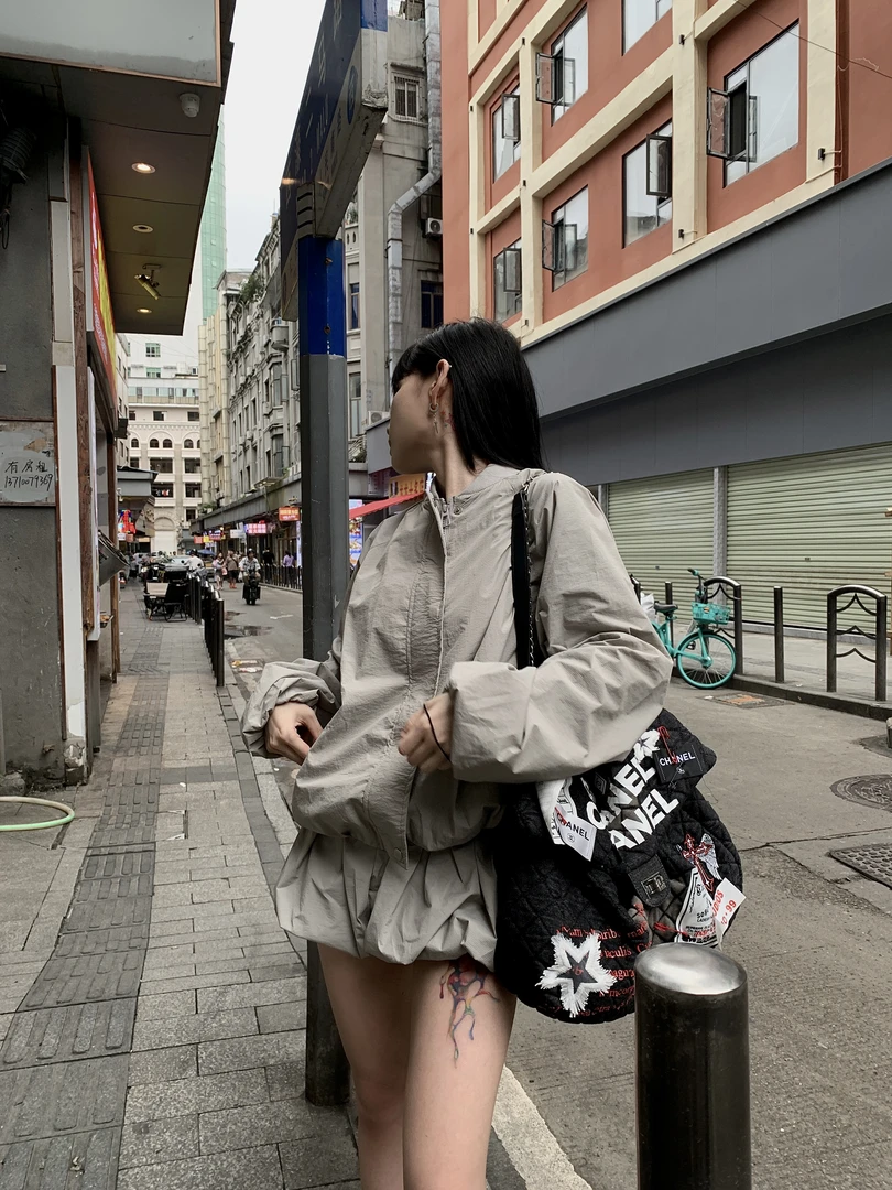 【24Always Online】夏季防晒棒球服外套＋蓬蓬裤两件套套装女