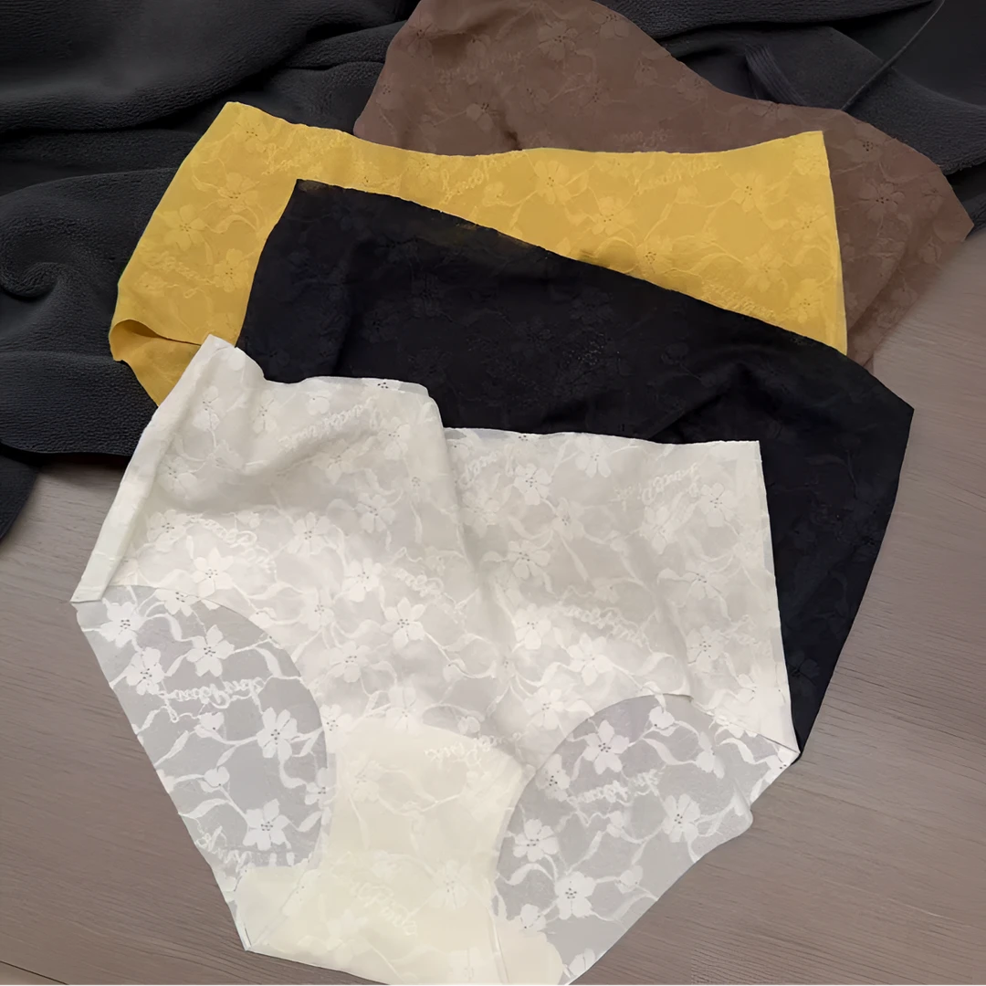 女士提花无痕一片式内裤2条装