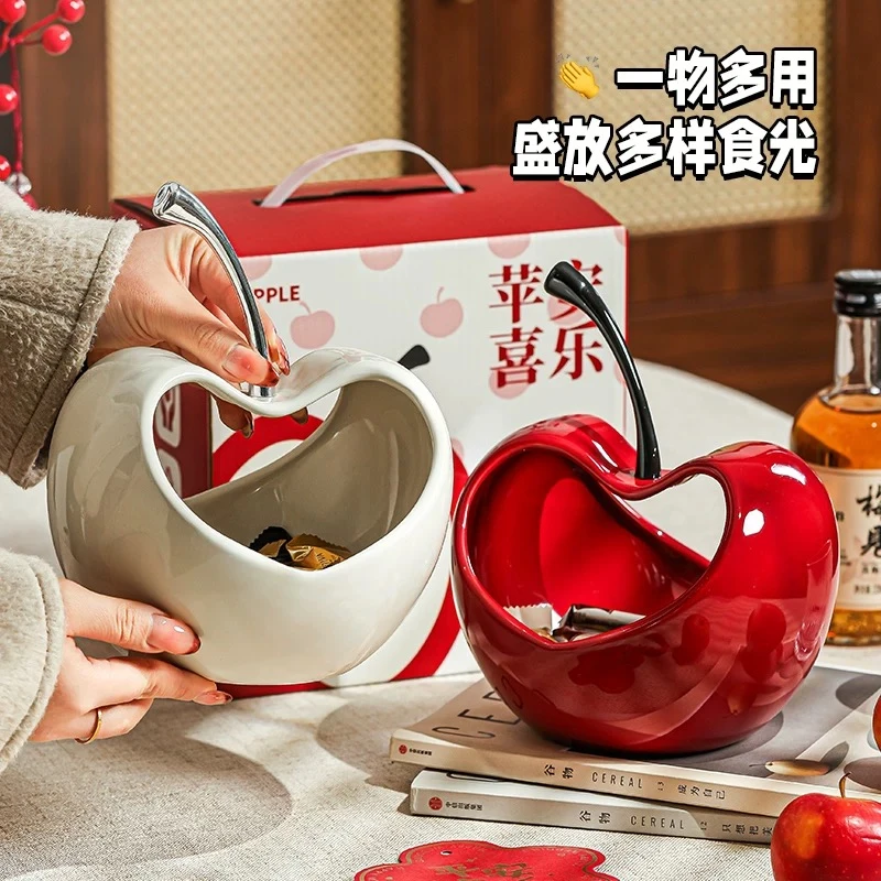 ManFen创意水果篮客厅家用轻奢高档陶瓷零食干果盘苹果樱桃果篓