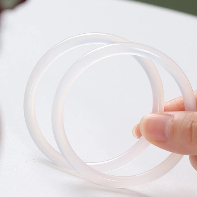 非金属玻璃手镯 粉荔枝色手镯细圆条玻璃手镯镯子古风女款手镯