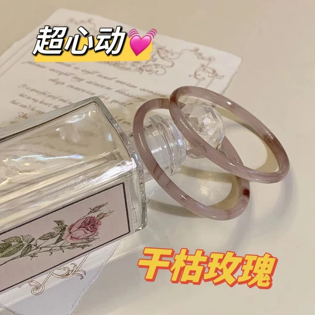 非金属玻璃手镯 干枯玫瑰 一步一响叮当镯超仙气质温柔古风手镯