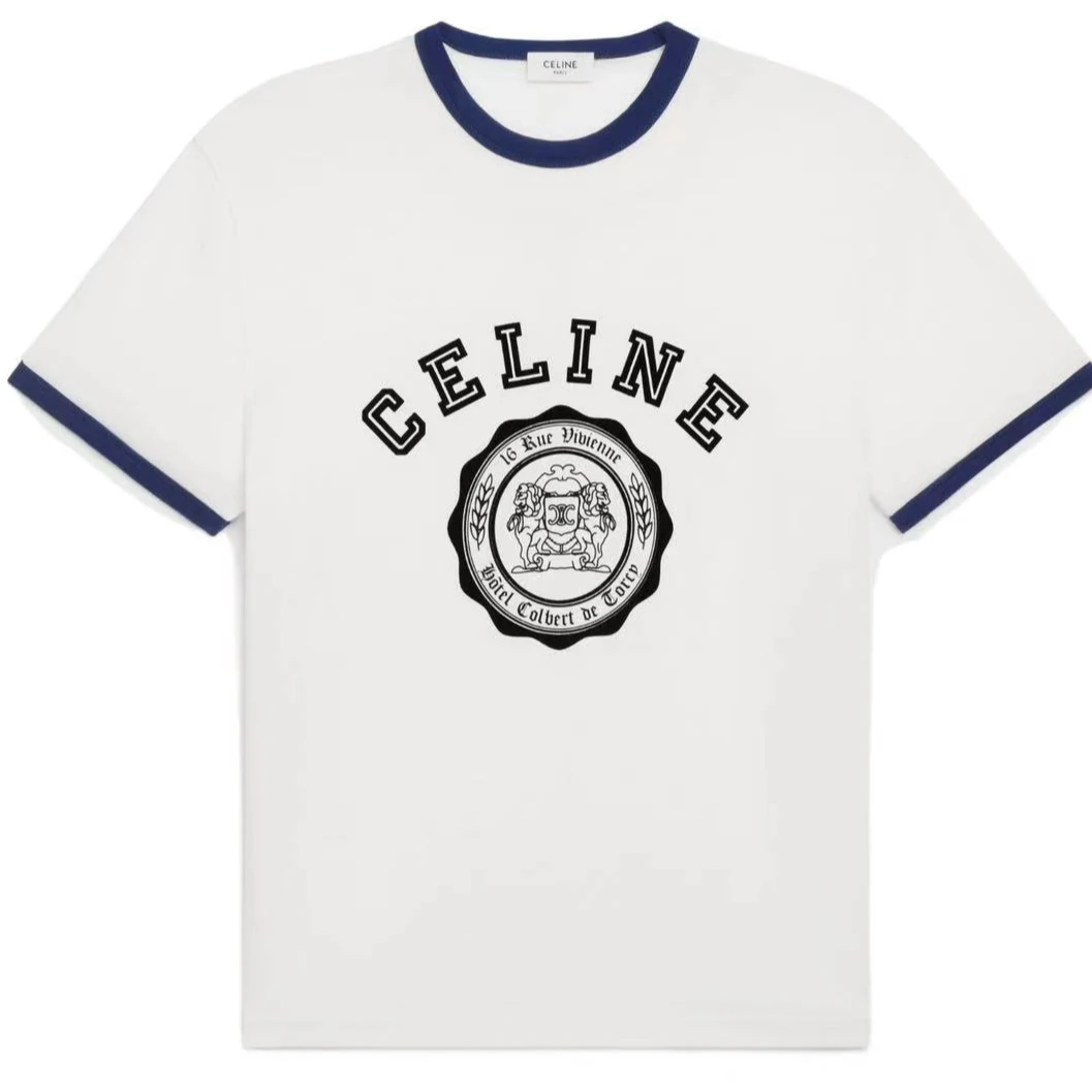 未使用 Celine/思琳  瑞服 字母徽标印花圆领休闲短袖T恤 女