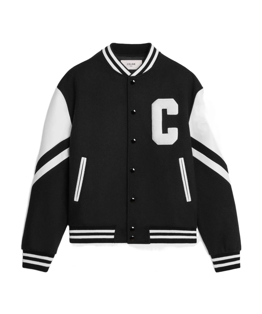 全新未使用 Celine/思琳 瑞服 经典字母logo拼接棒球服夹克外套