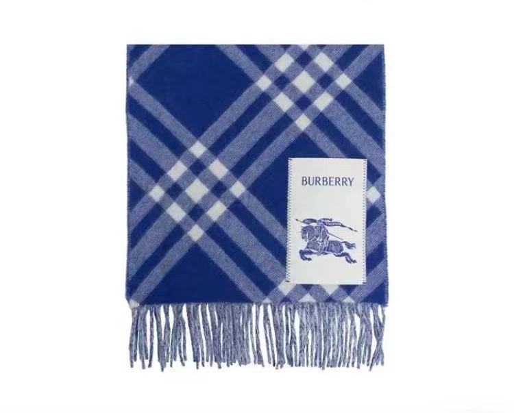 全新未使用 BURBERRY/博柏利 经典格纹双面羊绒围巾