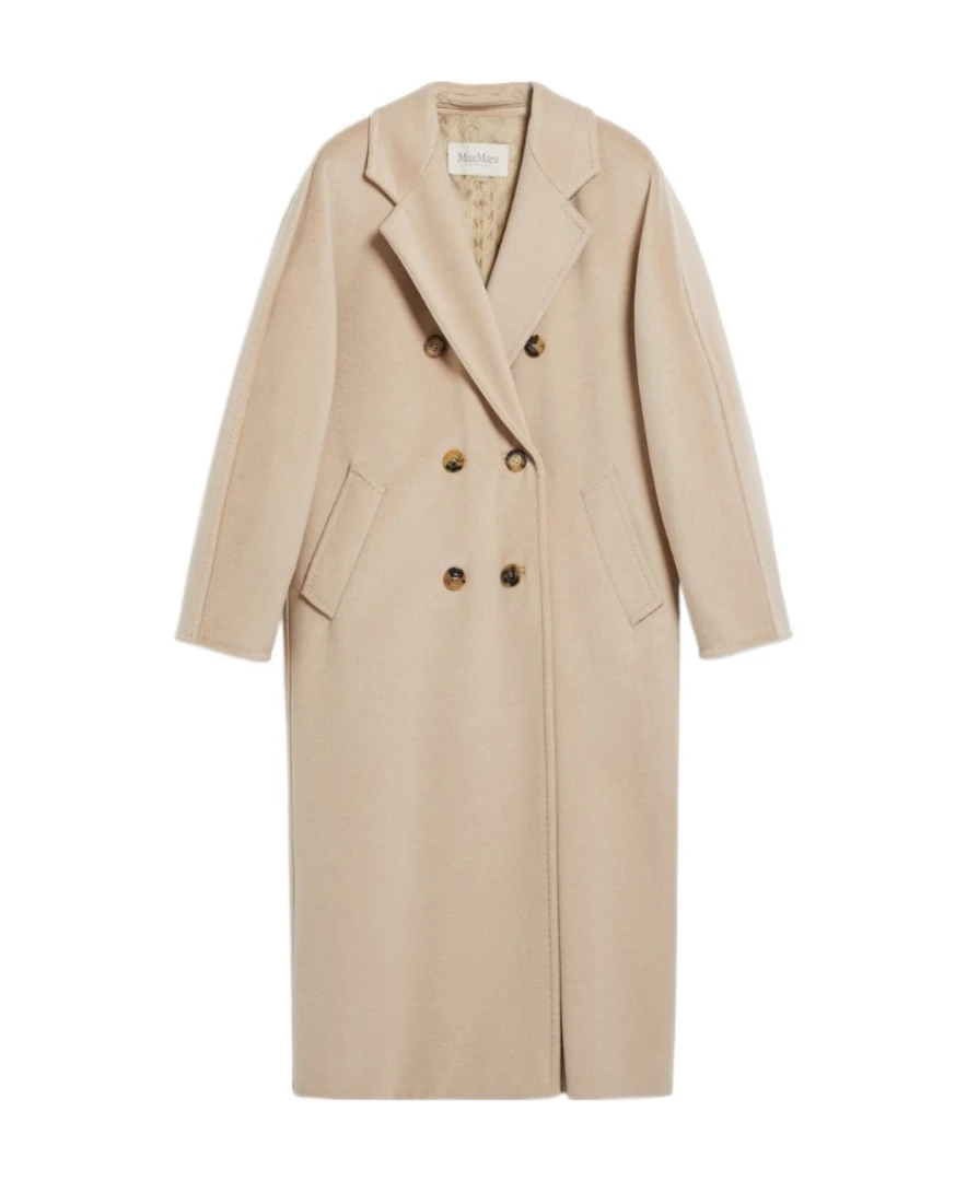 未使用 MaxMara 瑞服 经典madame系列双面双排扣大衣外套沙色