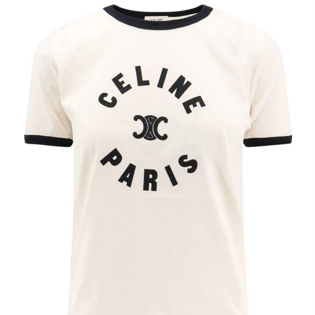 全新未使用 Celine/思琳 瑞服 字母印花圆领休闲短袖T恤 女