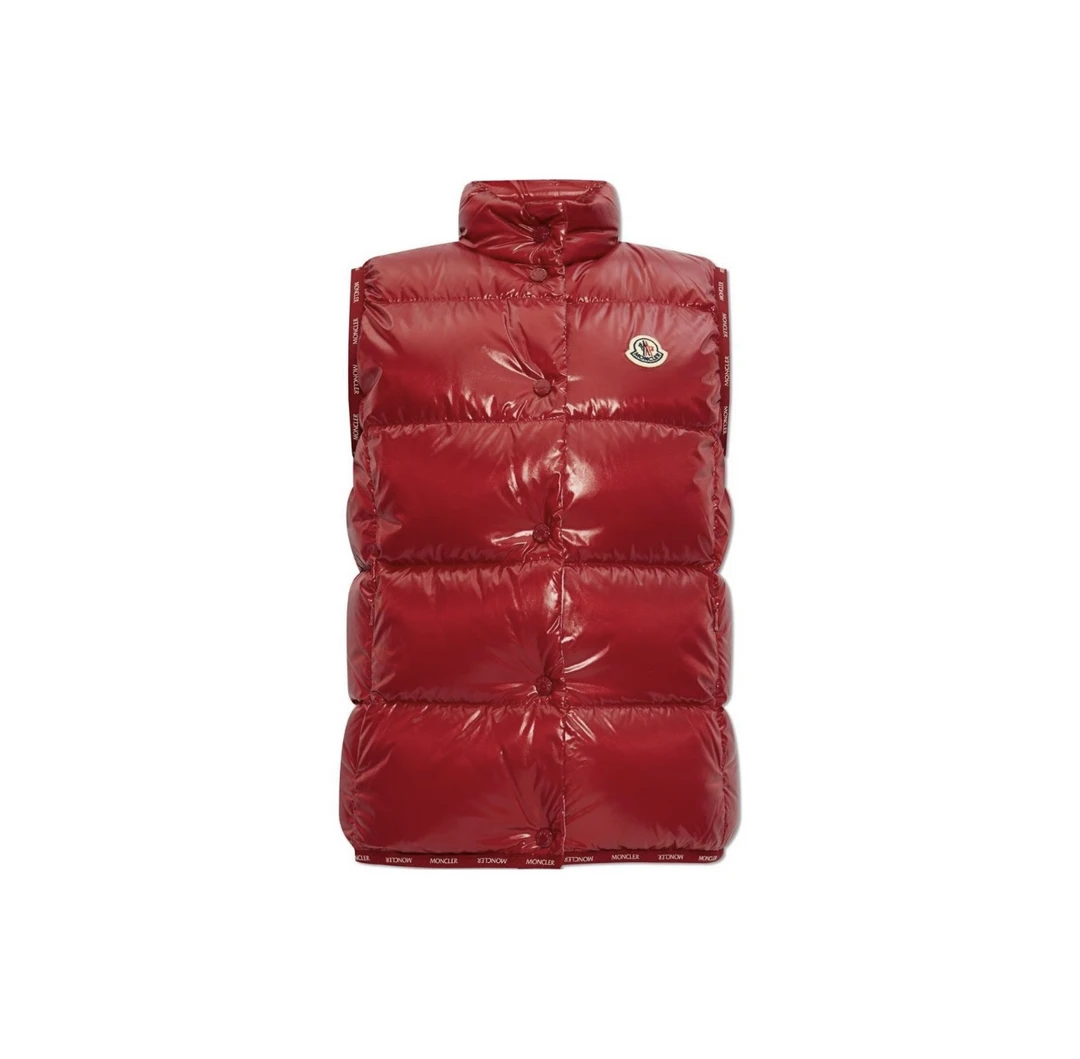 全新未使用 MONCLER 经典Badia亮面立领无袖羽绒马甲
