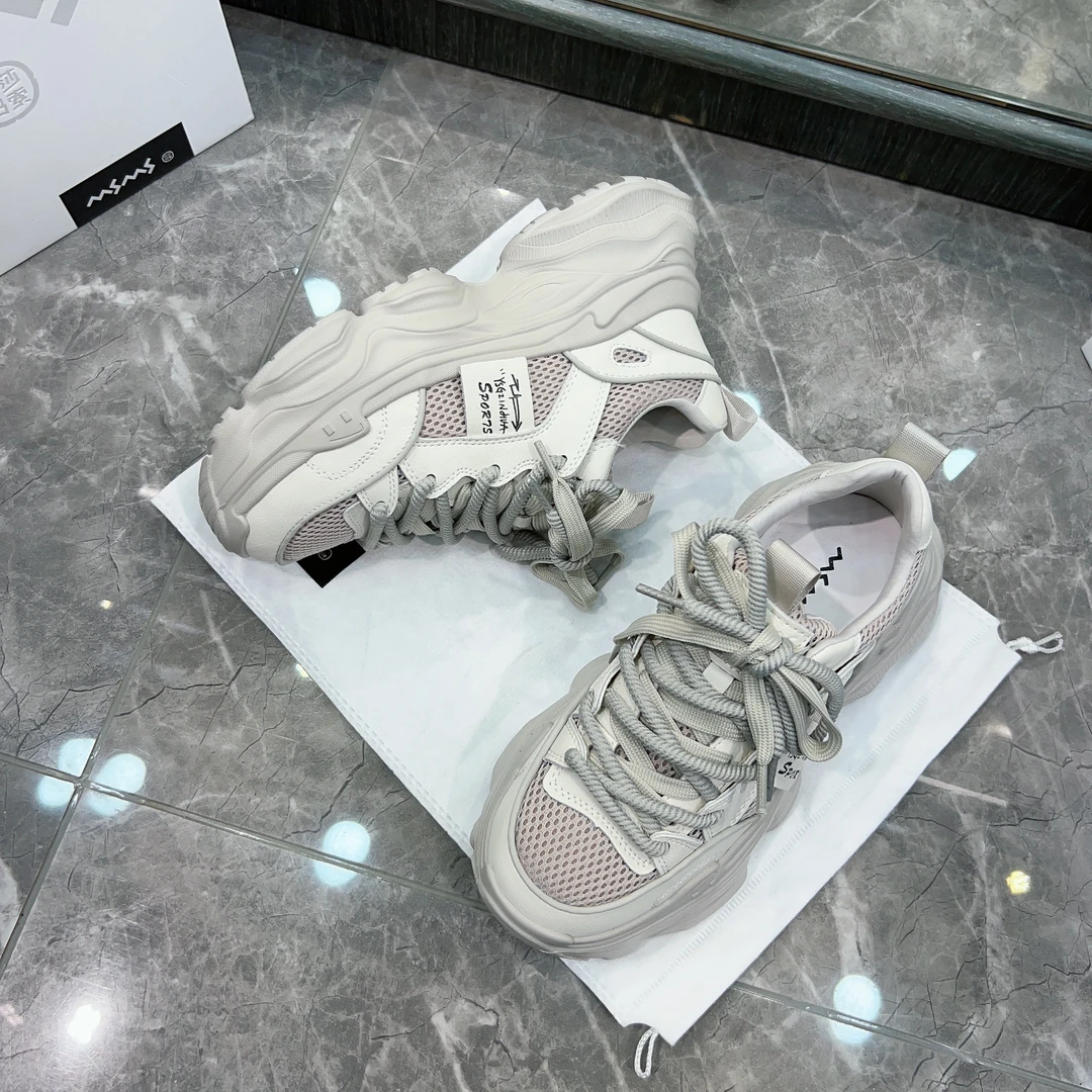 【玛莎玛索】2024秋款运动鞋潮流百搭网面老爹鞋透气夏季休闲鞋厚底