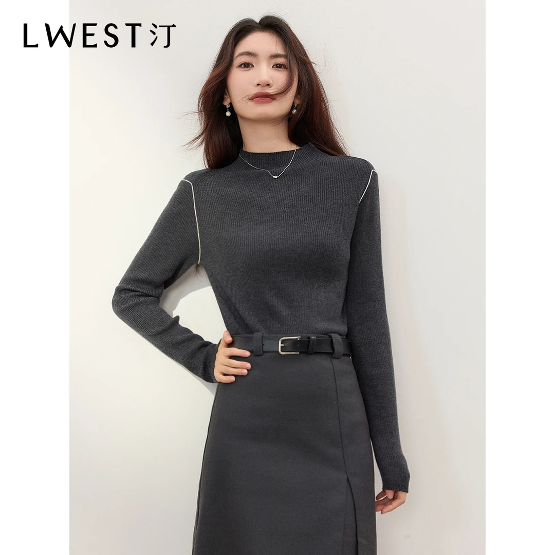 【粉丝专属】朗文斯汀简约设计感半高领针织衫DTMZ3509B12076