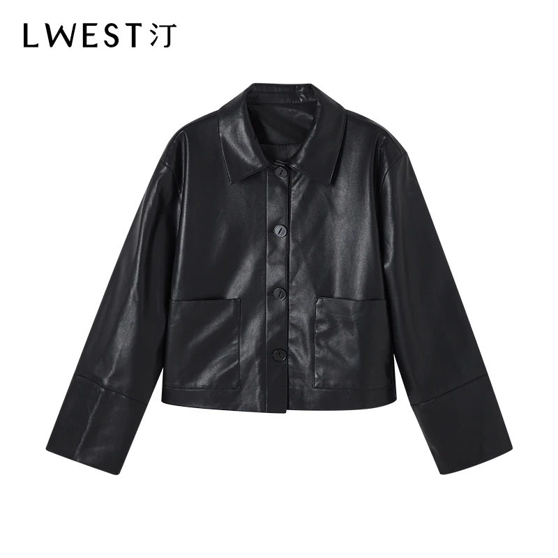 2824【马琦尧专属】朗文斯汀时尚百搭皮质短外套DZMW4509C12824