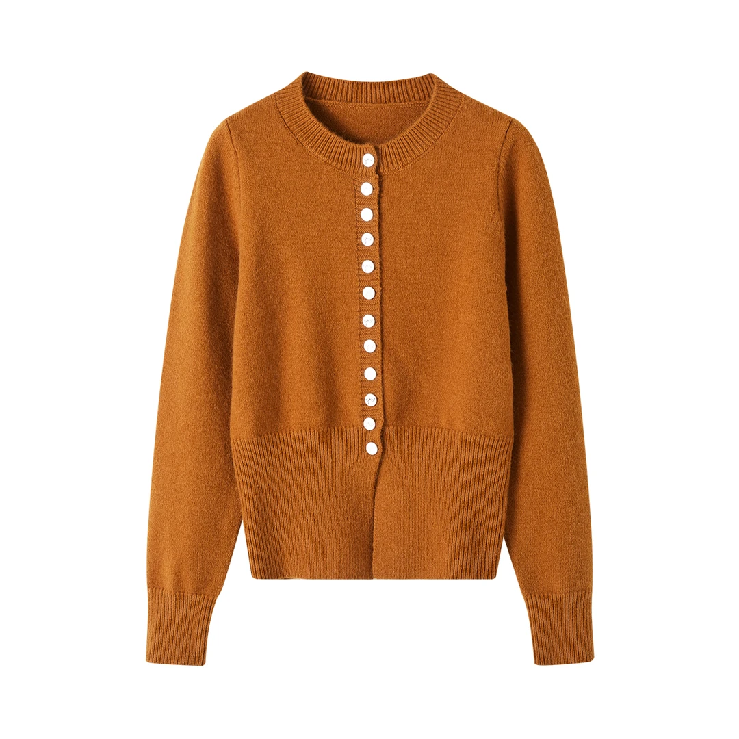 【粉丝专属】朗文斯汀纯色金属扣针织开衫DZMZ4511C12028