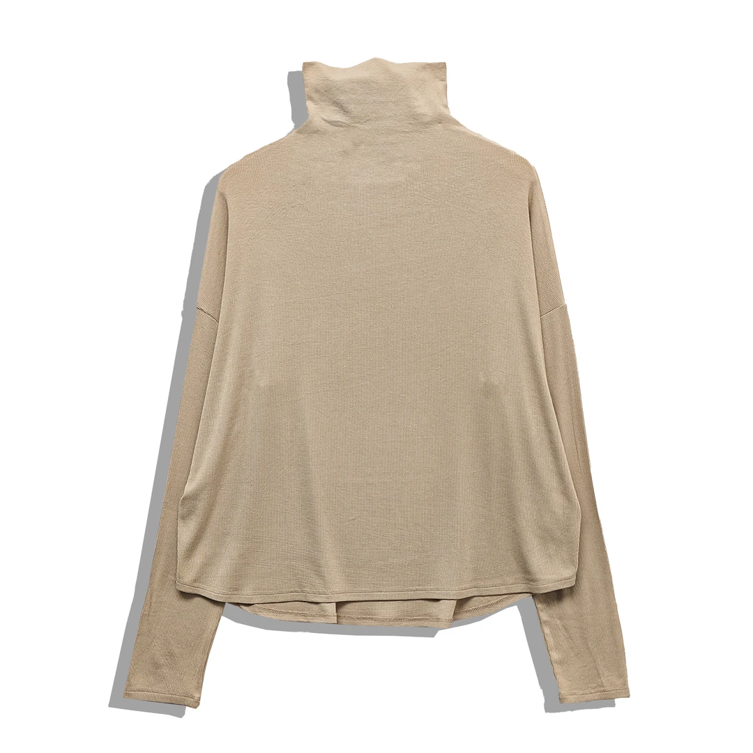 6621#高领长袖内搭秋冬内搭时尚百搭女士简约透气显瘦落肩款