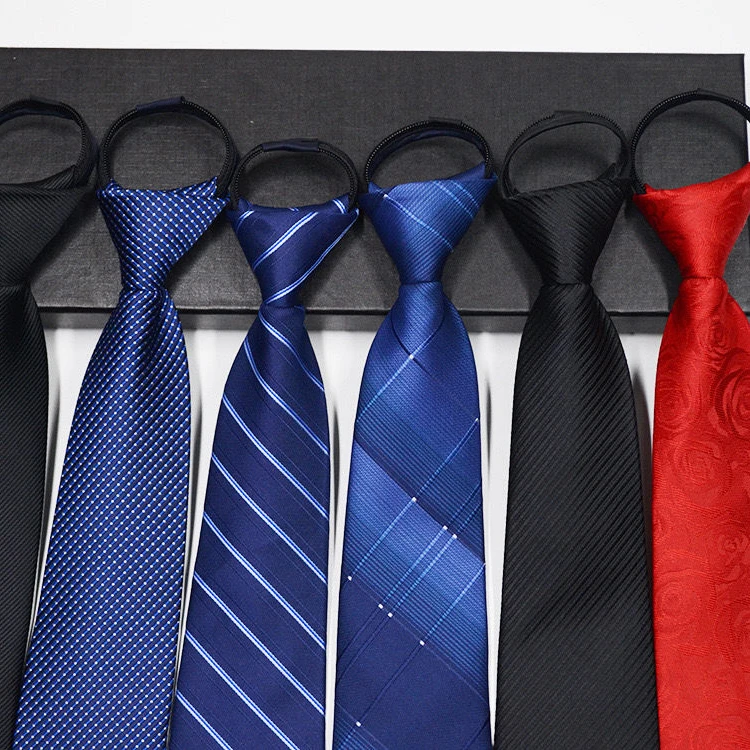 领带男女商务正装黑色红色蓝拉链式学生新郎结婚韩版懒人免打领带