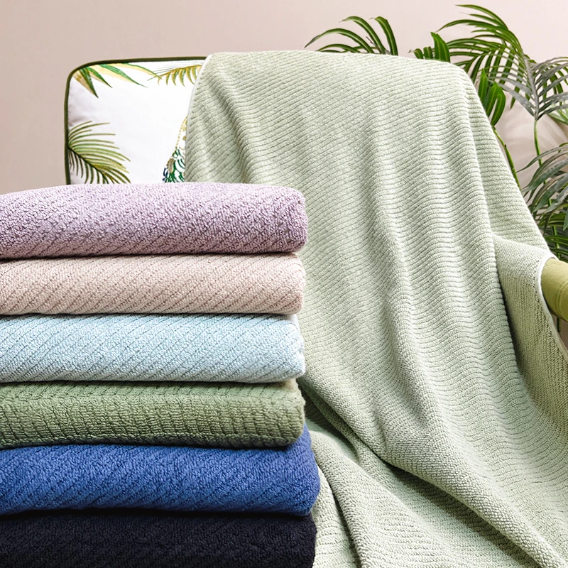 100%棉[提花浴巾]纯棉 斜纹提花浴巾 速干吸水