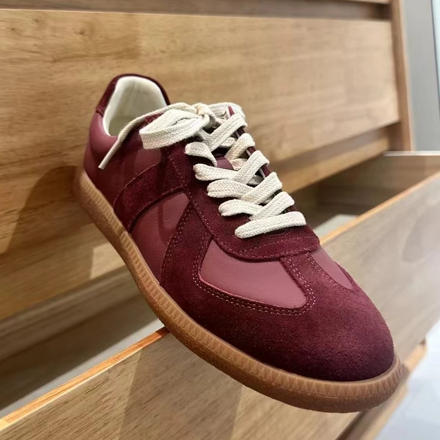 自留 品质高配版 波尔多红 德训 复古平底鞋休闲鞋