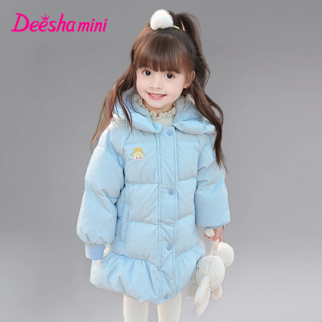 D笛莎女童冬季新款小童女孩童装保暖中长羽绒服-112356519