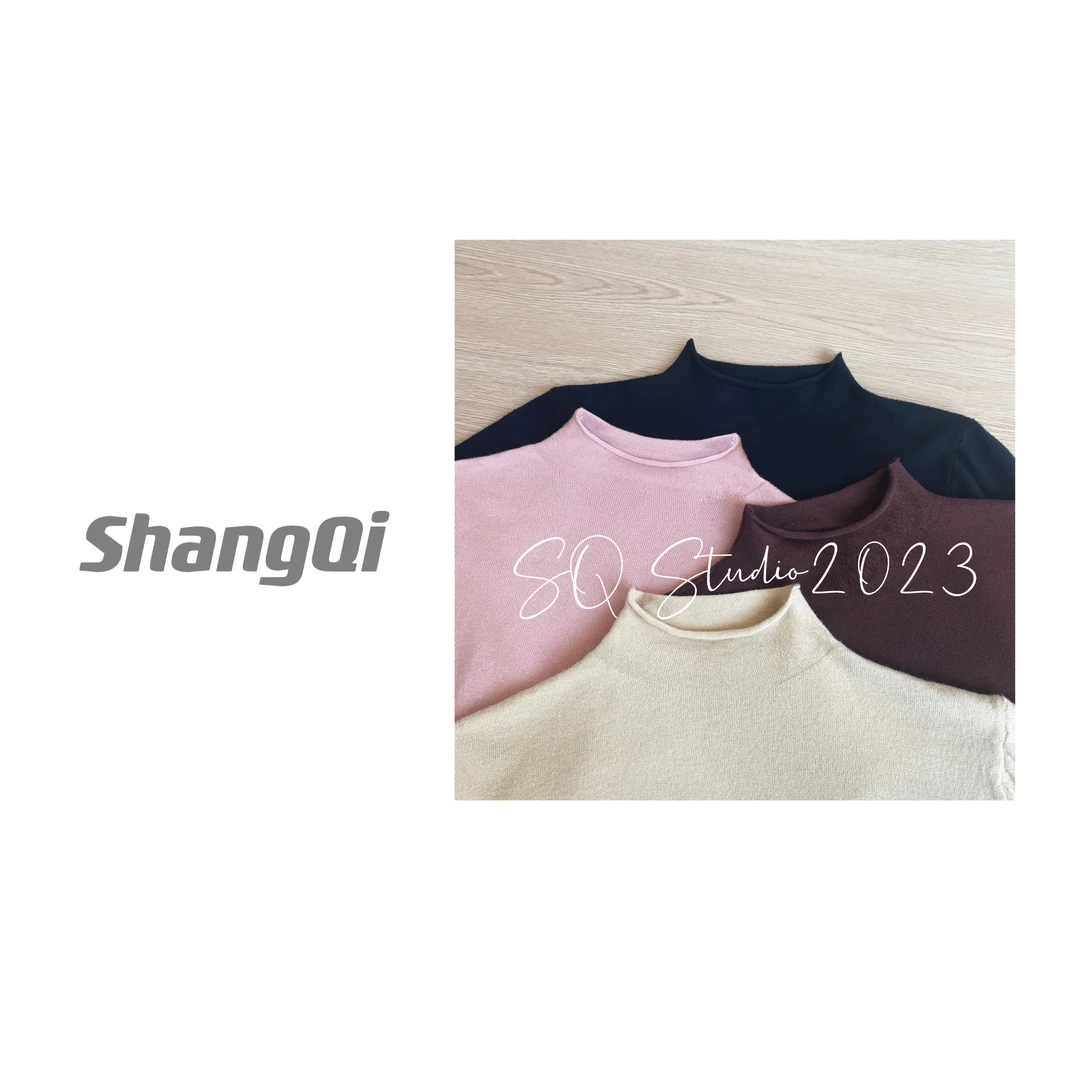 【半高领打底毛衣】时尚保暖纯色百搭长袖针织高领毛衣 卡码拍大