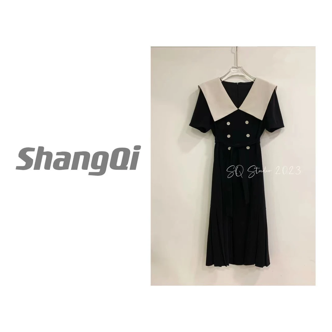 【南法假日】——拼色显瘦连衣裙。高级气质修身法式。Q-K-121。卡码拍大