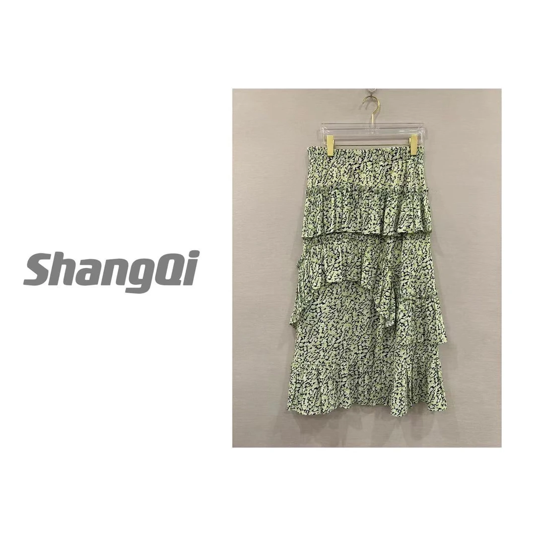 绿花花半裙——蛋糕裙型，夏日元气穿搭。卡码拍小