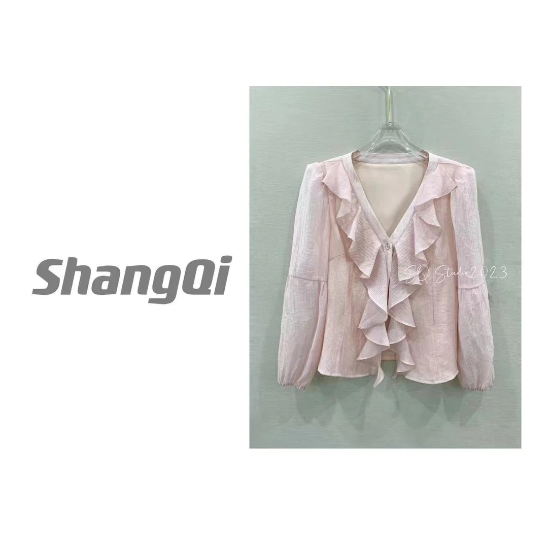 【秋上新——凯莉日记】荷叶边衬衫轻奢时尚。Q-Z981。卡码拍小