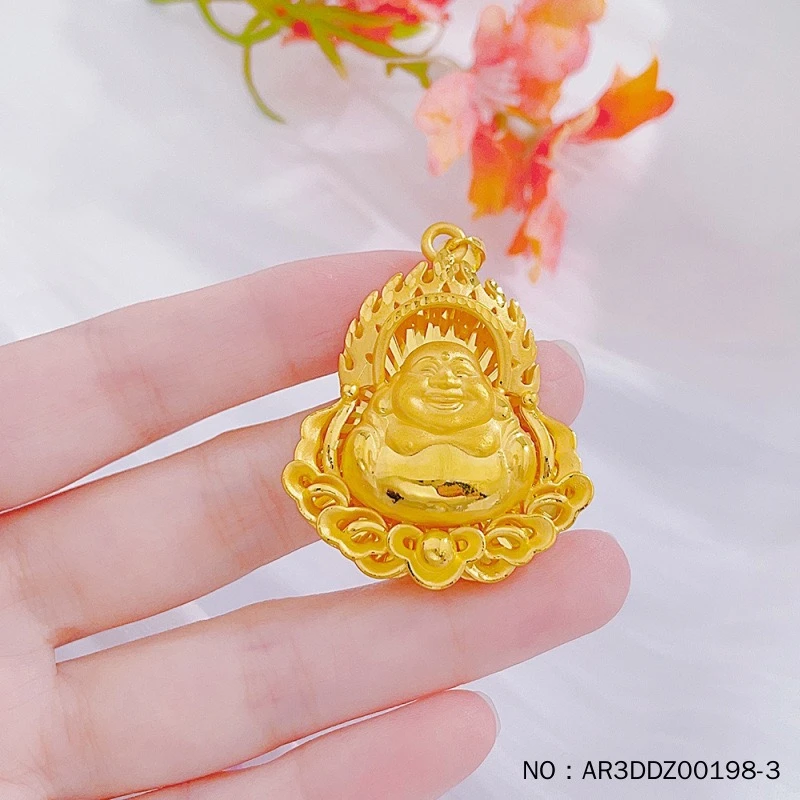 足金999吊坠 6.22克 火焰佛 3D硬金工艺黄金挂坠