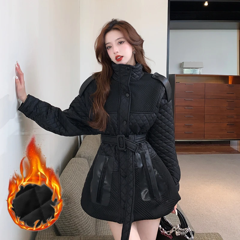 高级感棉服女2022秋冬新款女装港味帅气加厚显瘦气质轻薄棉衣外套