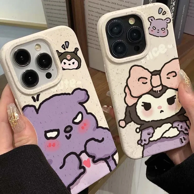 库洛米巴库iPhone14小麦壳iPhone13pro简约12/11情侣xsmax手机壳