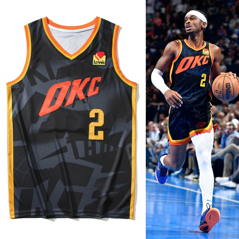 雷霆城市版美式篮球服亚历山大球衣男女嘻哈潮流街球透气运动上衣