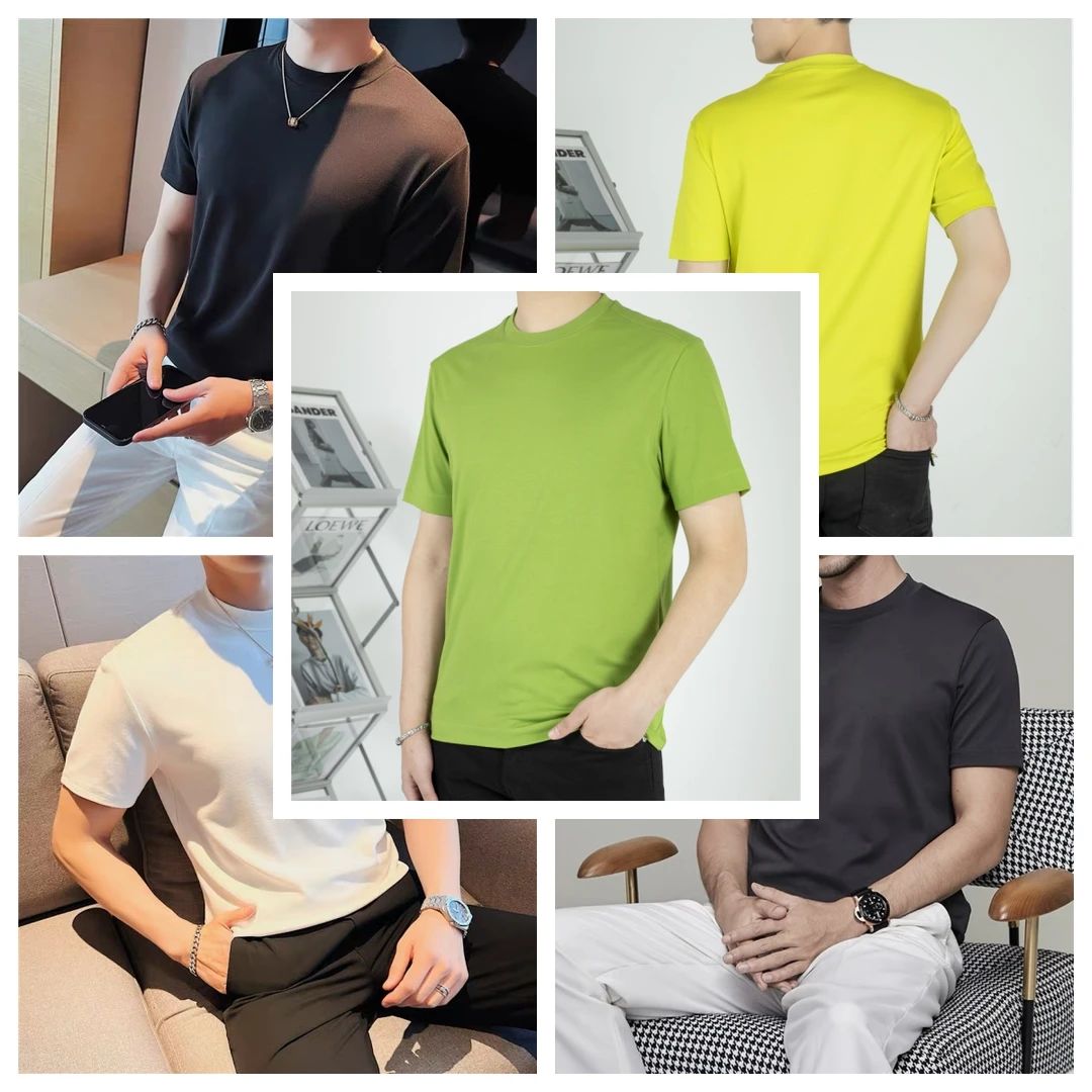 零触感 双纱苏匹马棉净版美学纯色T恤高品质短袖休闲半袖百搭圆领