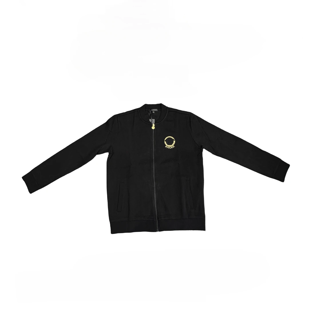 99新 Versace/范思哲 男士时尚黑色拉链开衫卫衣 A212321