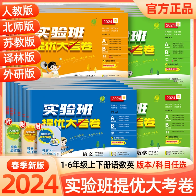 2024春实验班提优大考卷一二三四五六年级下册语文数学英语试卷