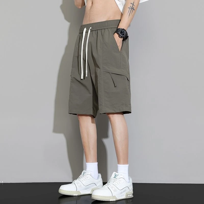美式宽松复古裤子五分直筒阔腿工装短裤夏季穿搭青少年休闲中裤子