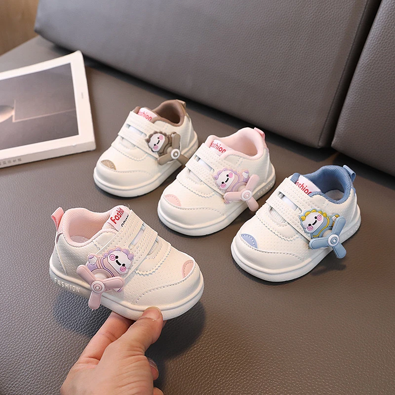 婴幼儿软底学步鞋秋季新款男女宝宝防滑透气皮面运动鞋小童小白鞋