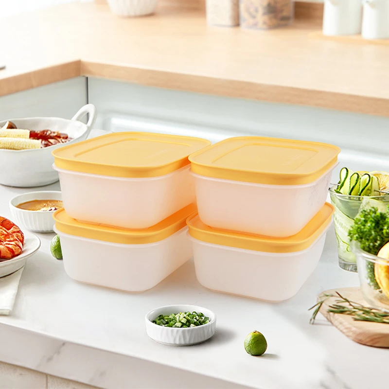 Tupperware/特百惠缤纷保鲜盒4件套塑料保鲜盒密封冷冻储物收纳盒