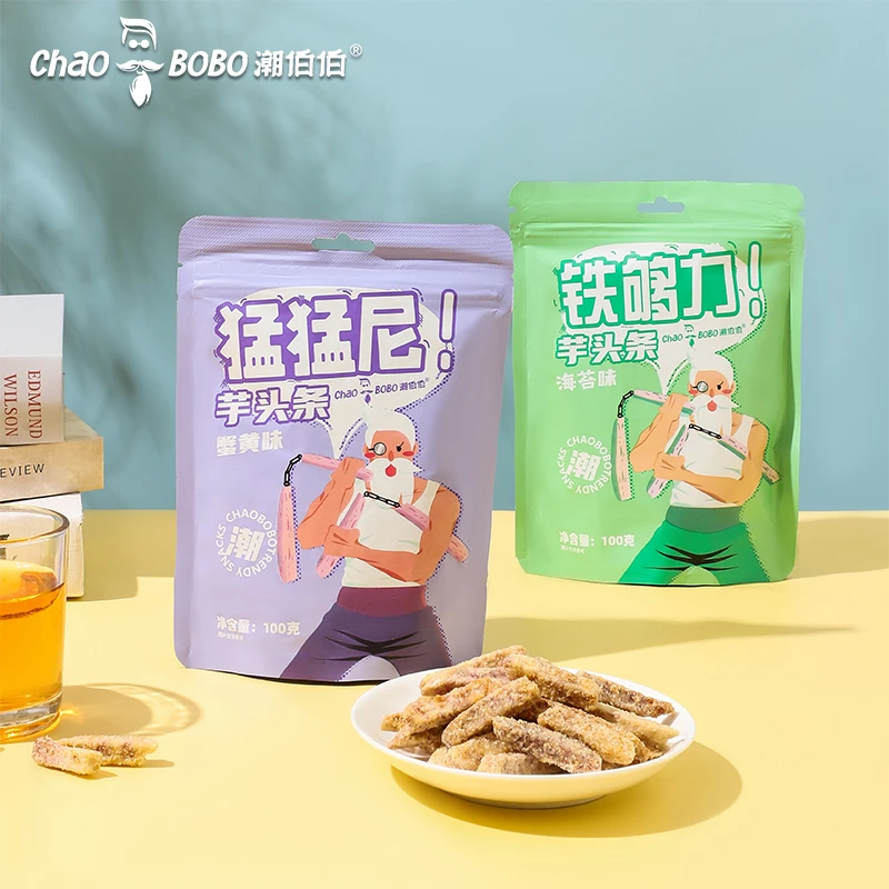 ChaoBoBo/潮伯伯芋头条100克海苔蟹黄味香脆可口追剧办公室零食