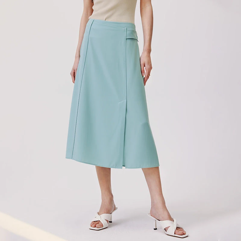 寺山文也 锦瑟/围裹既视感日本进口肌理面料侧衩A字半身裙春夏