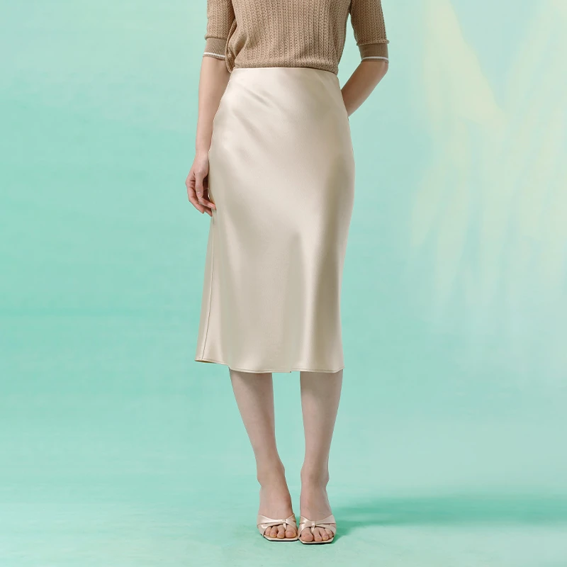 寺山文也倾波/日本三醋酸缎包臀半身裙女夏新款轻奢小鱼尾裙