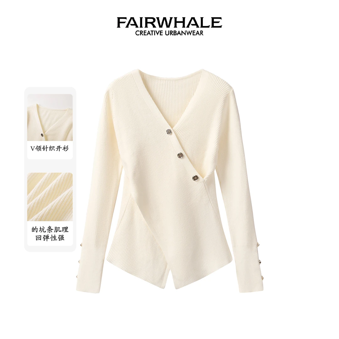 马克华菲女装时尚简约开叉打底针织衫 F43004A229 jgpy