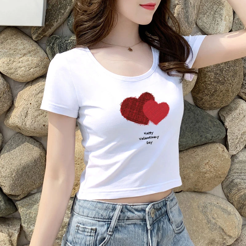 短款短袖t恤女设计感小众夏季2025年新款小个子百搭高腰紧身上衣