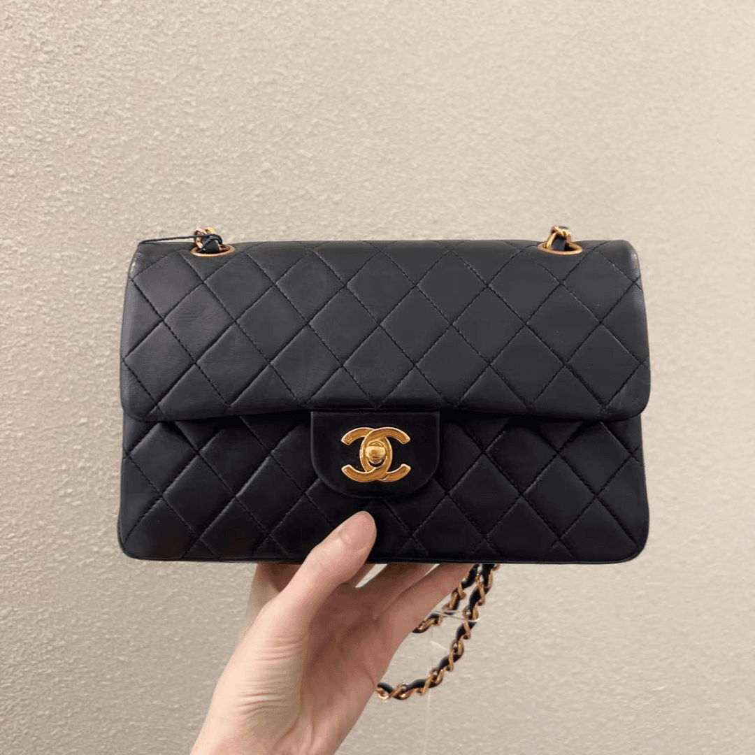 95新 Chanel/香奈儿 蔚蓝/黑金羊 中古款 小号 CF  98新