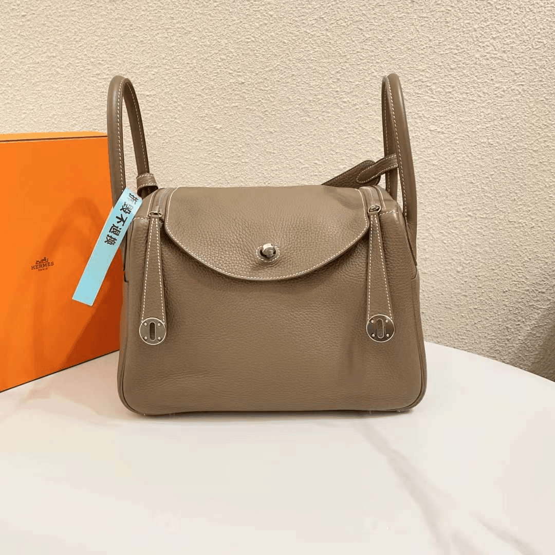 99新 Hermes/爱马仕 7姐福利/lindy 26 大象灰 银扣 C刻