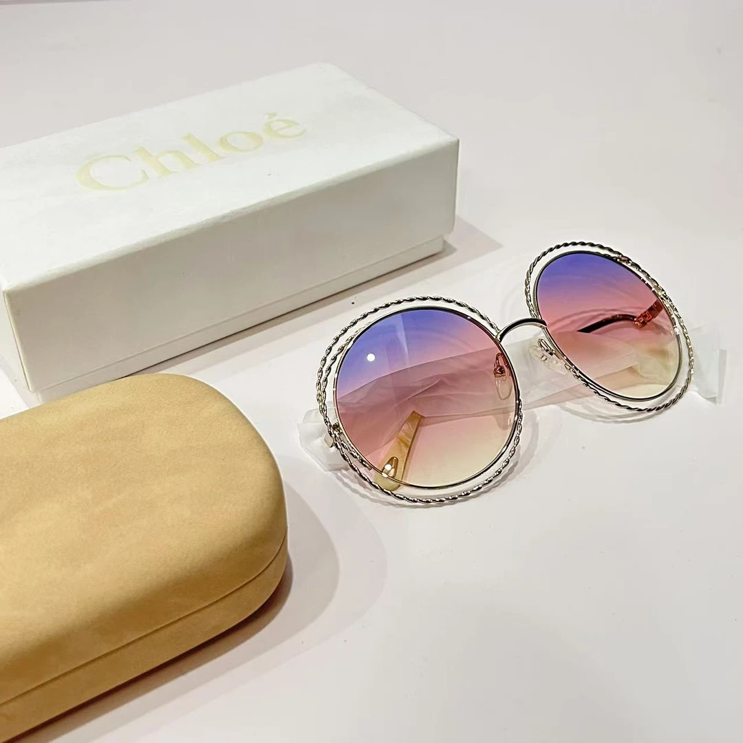 全新未使用 Chloe/蔻依 蔚蓝/彩虹麻花边 墨镜