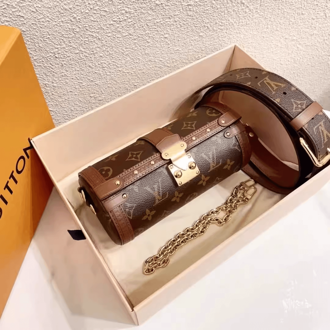 95新 LouisVuitton/路易威登 蔚蓝/老花 巴比龙 圆筒包 双肩带包